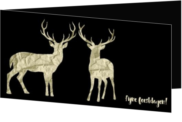 Dieren - hippe kerstkaart met eland van gekreukt papier jb16112501, ll