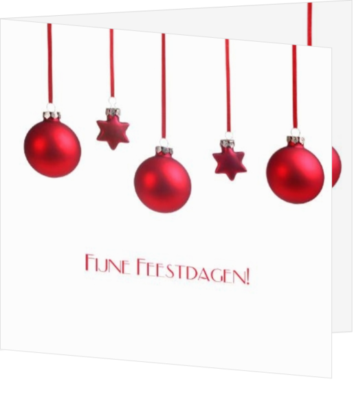 Trendy kerstkaarten - kerstkaart red christmas decoration with ribbons, vk
