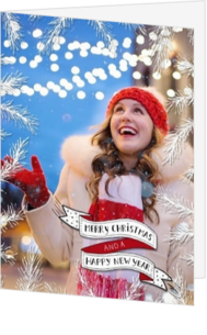 Kerstkaarten maken met eigen foto - kerstkaart kerst banner sparretakken fotokaart