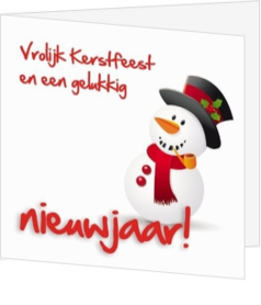 Cartoons en grappige kerstkaarten designs - trendy kerstkaart met sneeuwpop jb-0408015, vk