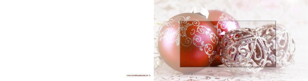 klassieke kerstkaart met rode kerstballen mk2508006, ll Achterkant/Voorkant