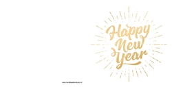 Nieuwjaarskaart gouden happy new year Achterkant/Voorkant