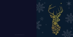 Kerstkaart Deer snowflake Achterkant/Voorkant