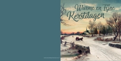 Kerstkaart Klassieke kerstkaart met ouderwets landschap Achterkant/Voorkant