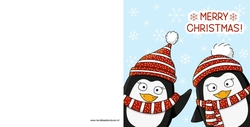 Merry Christmas twee pinguins Achterkant/Voorkant